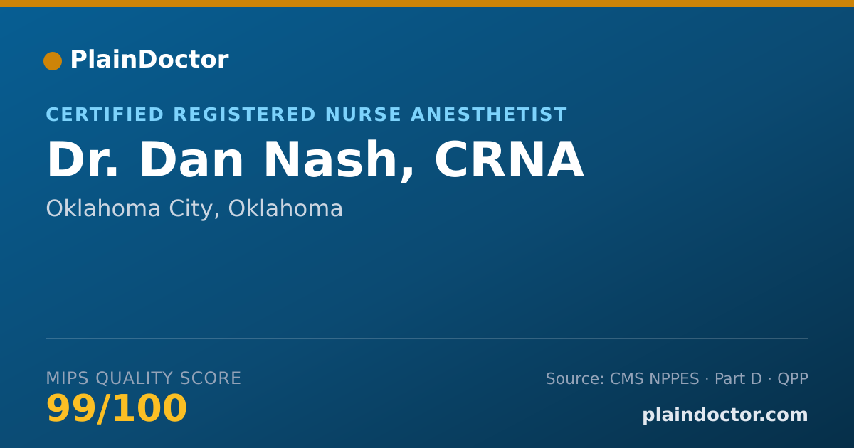 Shareable card for Dan Nash, CRNA - Certified Registered Nurse Anesthetist, Oklahoma City, OK