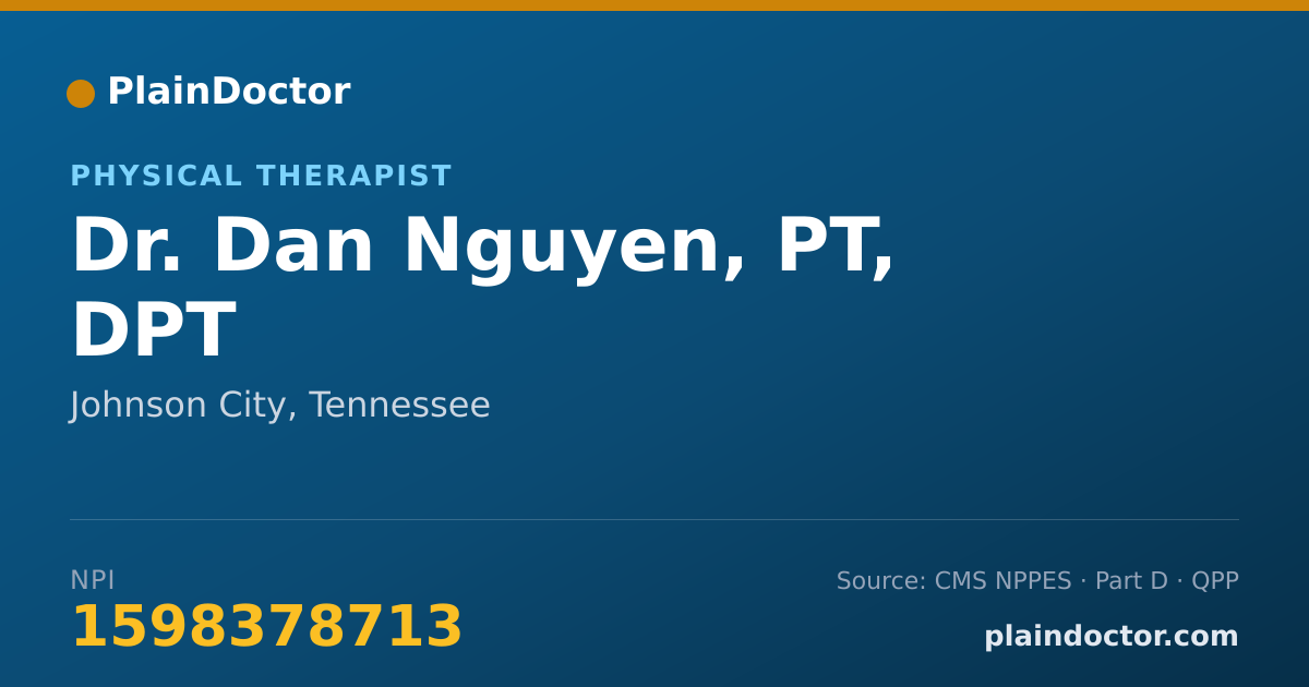 Shareable card for Dan Nguyen, PT, DPT - Physical Therapist, Johnson City, TN