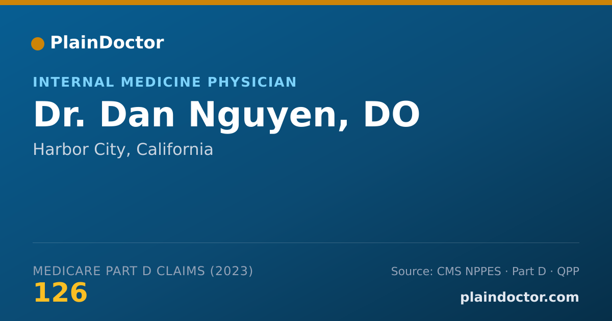 Shareable card for Dan Nguyen, DO - Internal Medicine Physician, Harbor City, CA