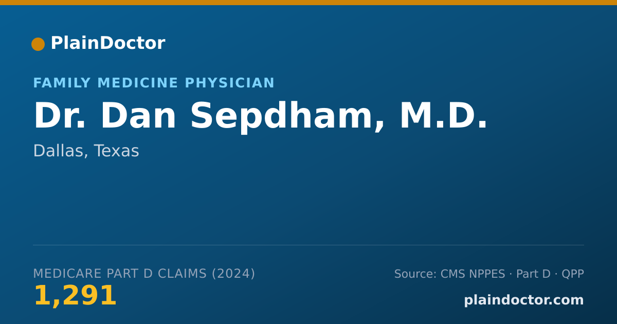 Shareable card for Dan Sepdham, M.D. - Family Medicine Physician, Dallas, TX