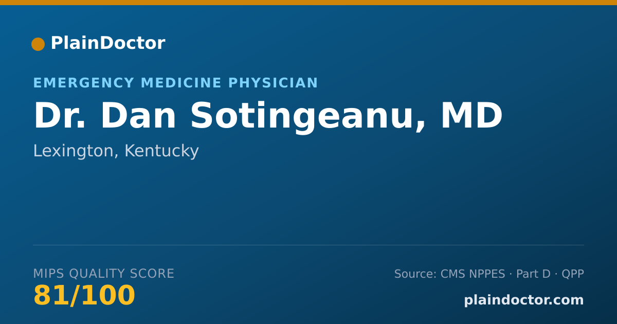 Shareable card for Dan Sotingeanu, MD - Emergency Medicine Physician, Lexington, KY