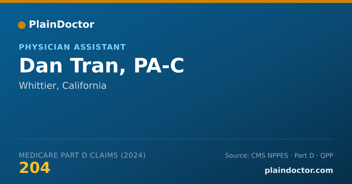 Shareable card for Dan Tran, PA-C - Physician Assistant, Whittier, CA