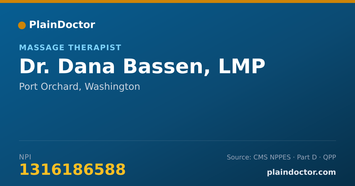 Shareable card for Dana Bassen, LMP - Massage Therapist, Port Orchard, WA