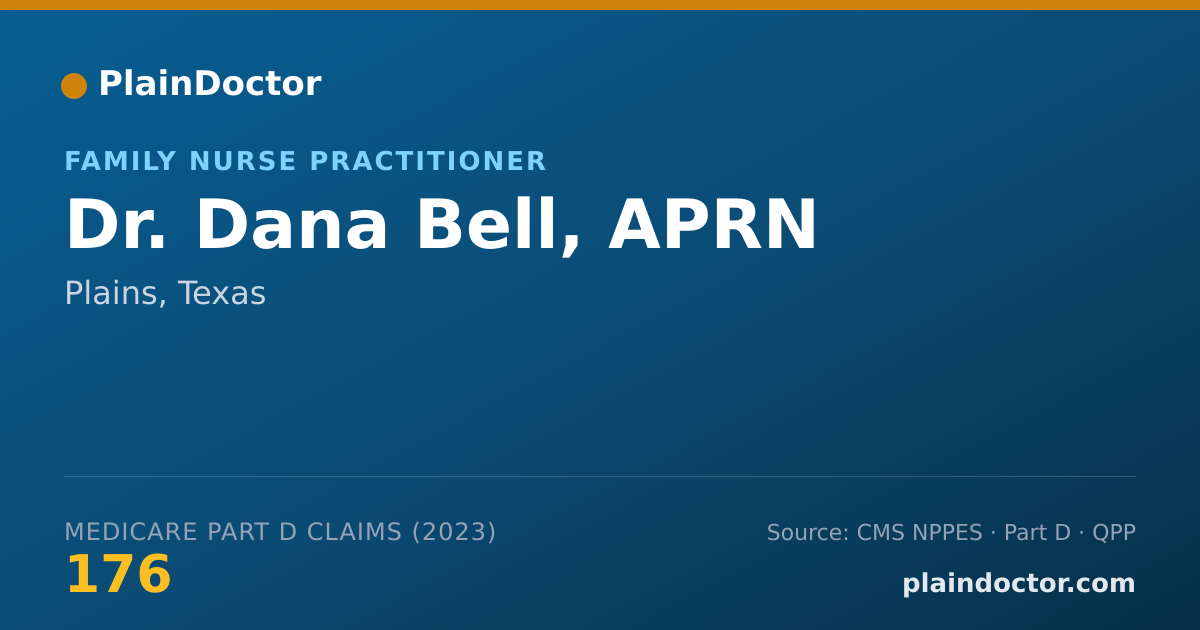 Shareable card for Dana Bell, APRN - Family Nurse Practitioner, Plains, TX