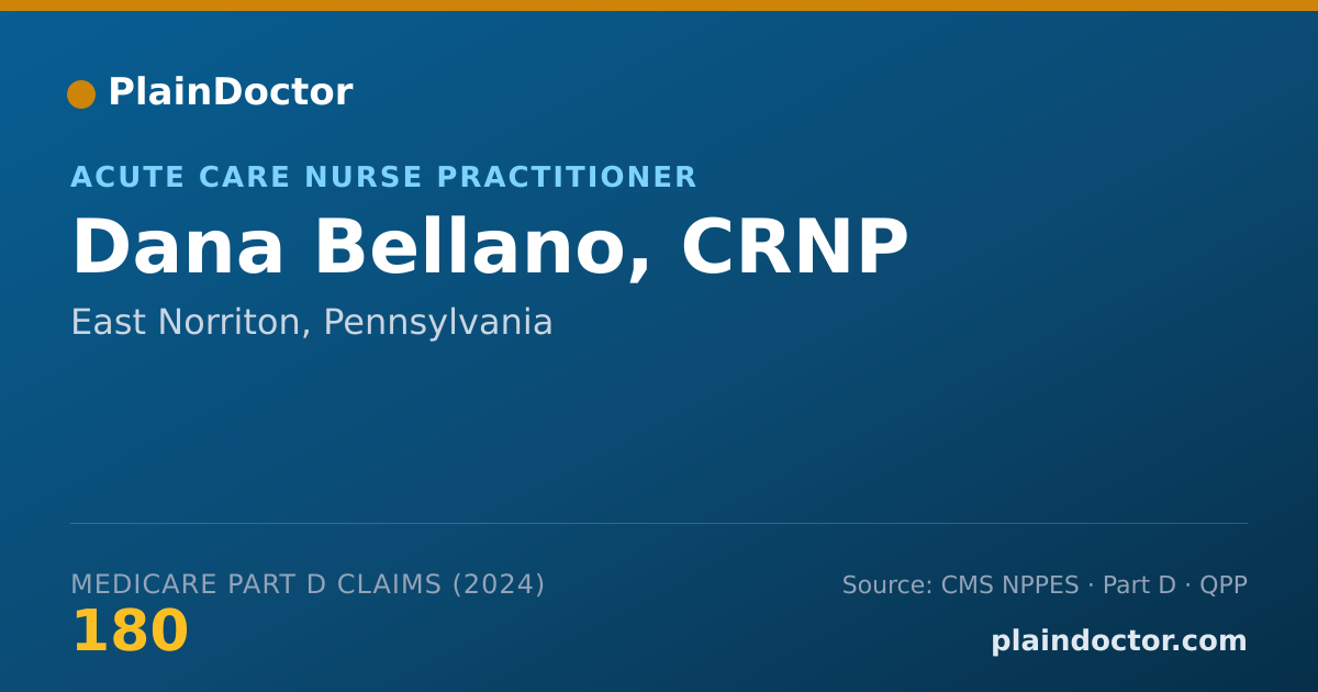 Shareable card for Dana Bellano, CRNP - Acute Care Nurse Practitioner, East Norriton, PA