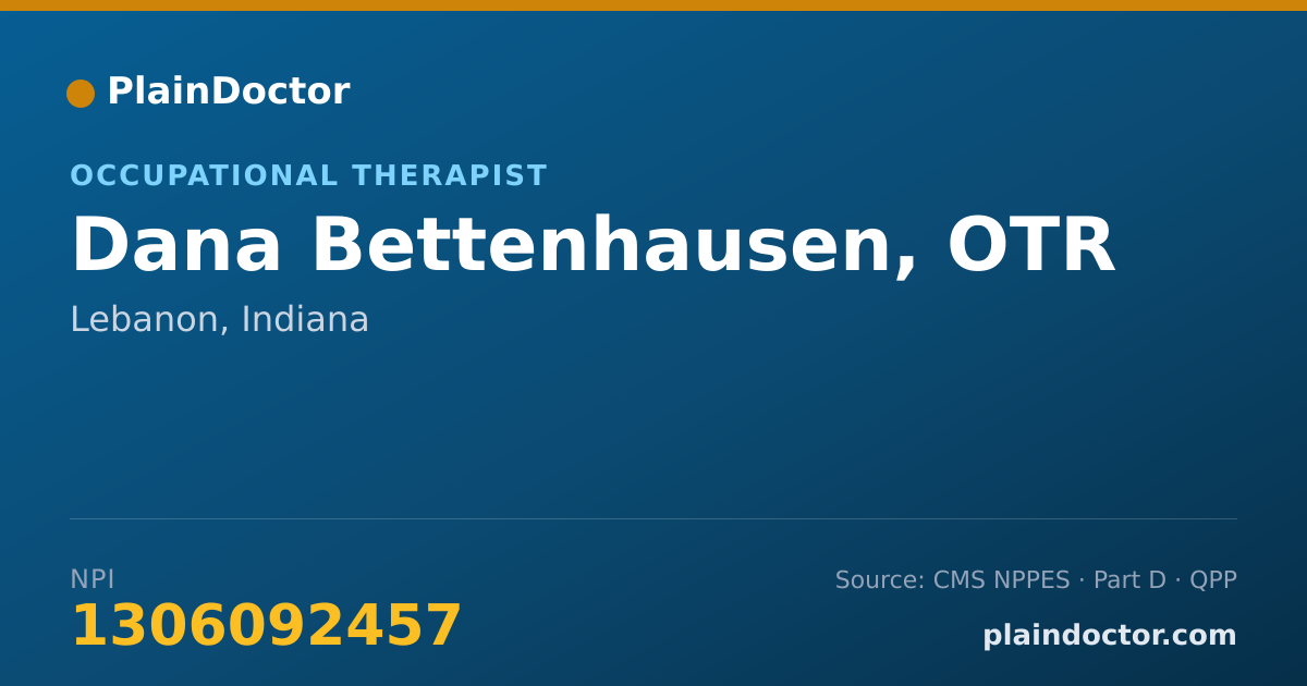 Shareable card for Dana Bettenhausen, OTR - Occupational Therapist, Lebanon, IN