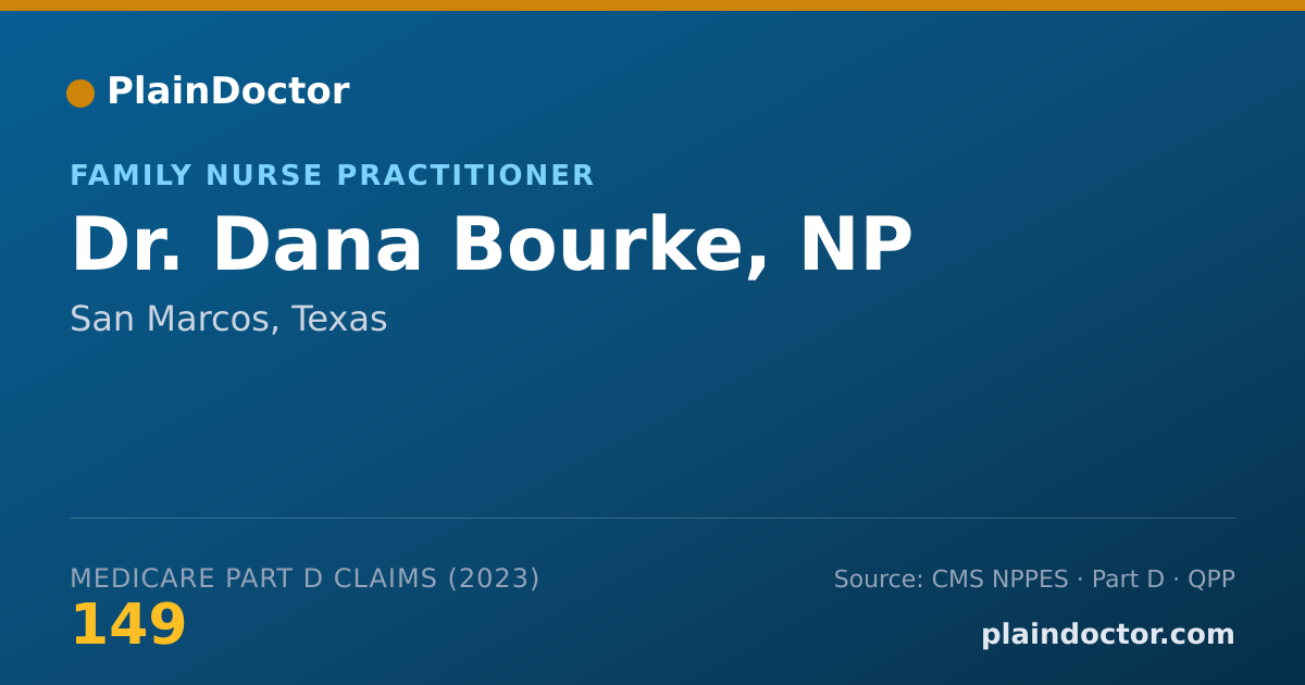 Shareable card for Dana Bourke, NP - Family Nurse Practitioner, San Marcos, TX