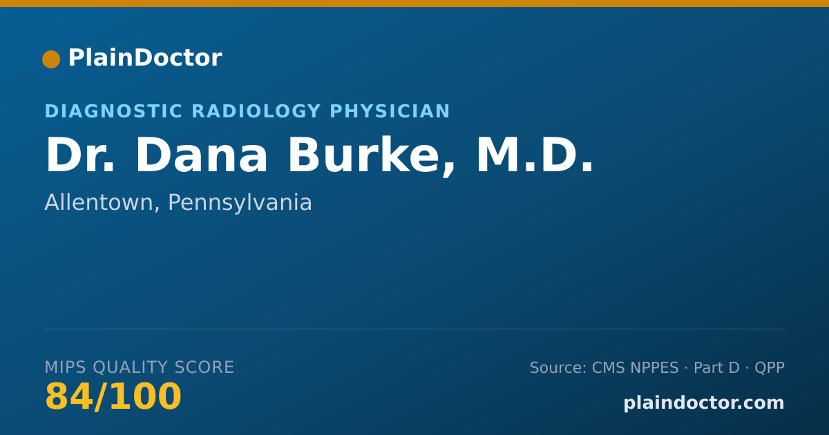 Shareable card for Dana Burke, M.D. - Diagnostic Radiology Physician, Allentown, PA