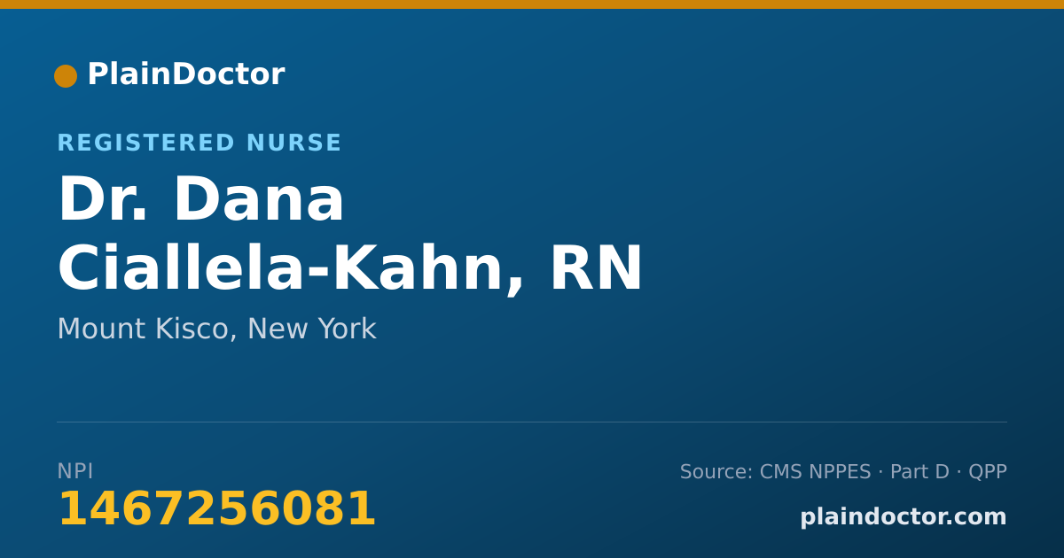 Shareable card for Dana Ciallela-Kahn, RN - Registered Nurse, Mount Kisco, NY
