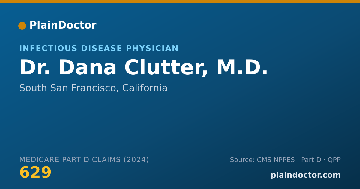 Shareable card for Dana Clutter, M.D. - Infectious Disease Physician, South San Francisco, CA