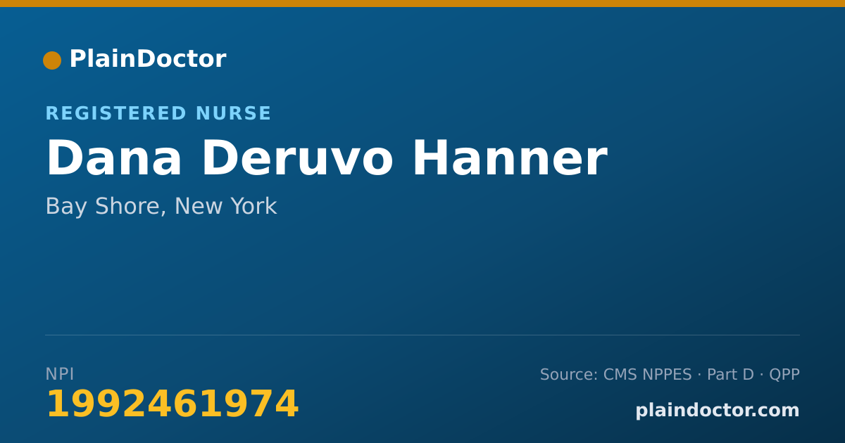 Shareable card for Dana Deruvo Hanner - Registered Nurse, Bay Shore, NY