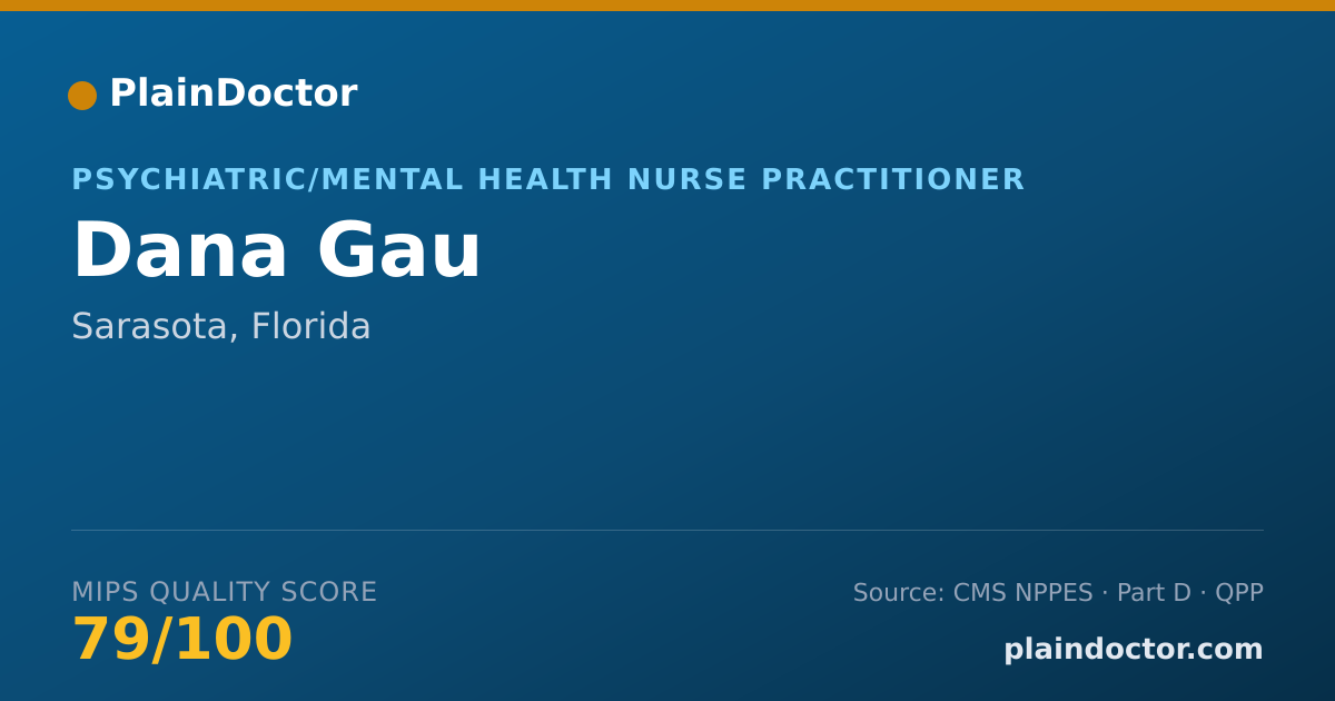 Shareable card for Dana Gau - Psychiatric/Mental Health Nurse Practitioner, Sarasota, FL