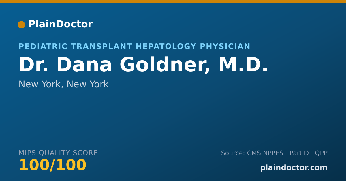 Shareable card for Dana Goldner, M.D. - Pediatrics Physician, New York, NY