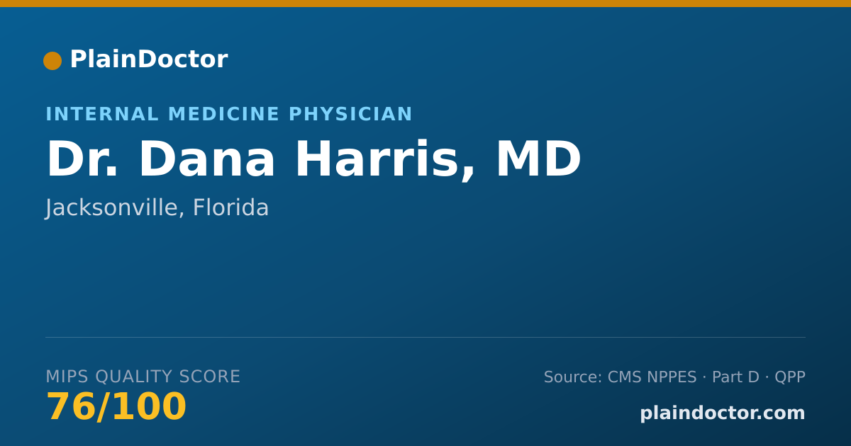 Shareable card for Dana Harris, MD - Internal Medicine Physician, Jacksonville, FL