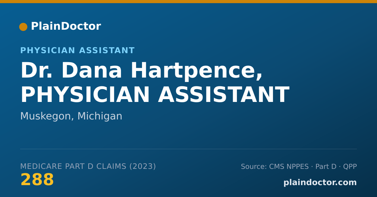 Shareable card for Dana Hartpence, PHYSICIAN ASSISTANT - Physician Assistant, Muskegon, MI