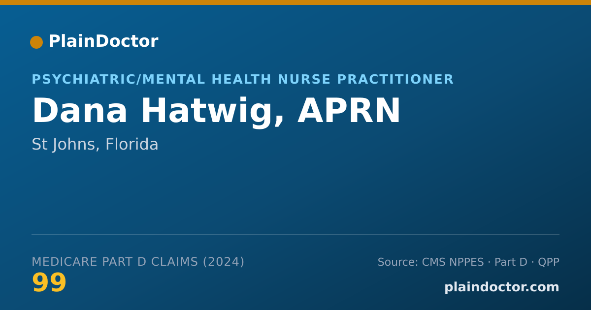 Shareable card for Dana Hatwig, APRN - Psychiatric/Mental Health Nurse Practitioner, St Johns, FL