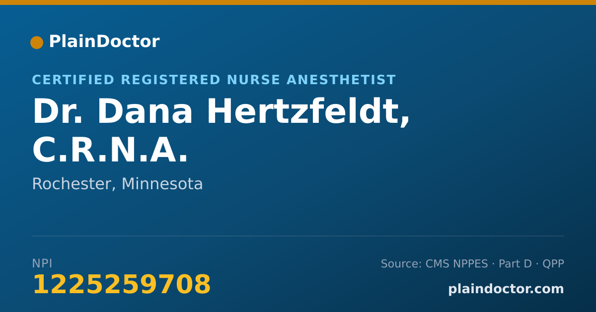 Shareable card for Dana Hertzfeldt, C.R.N.A. - Certified Registered Nurse Anesthetist, Rochester, MN