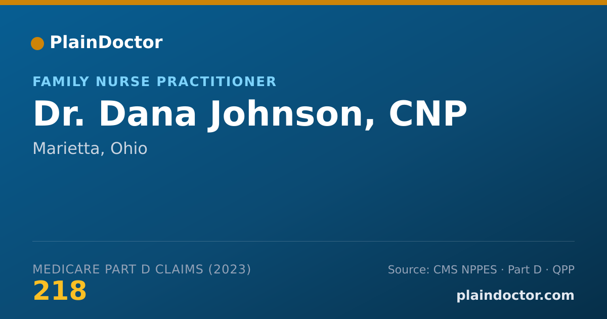 Shareable card for Dana Johnson, CNP - Family Nurse Practitioner, Marietta, OH