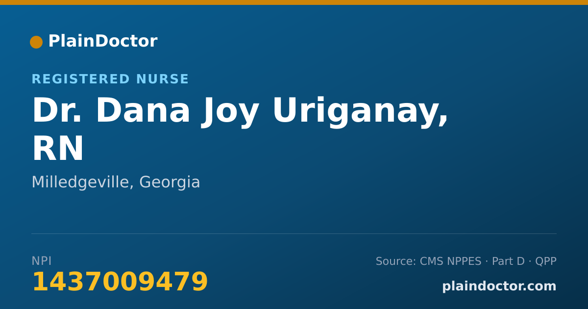 Shareable card for Dana Joy Uriganay, RN - Registered Nurse, Milledgeville, GA