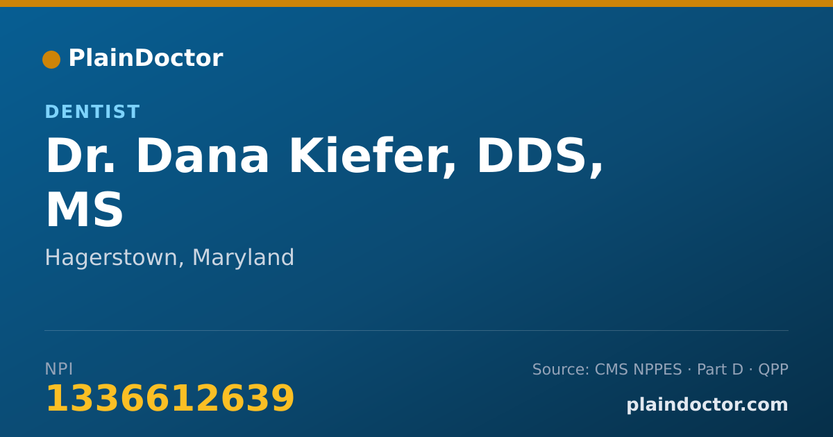 Shareable card for Dana Kiefer, DDS, MS - Dentist, Hagerstown, MD