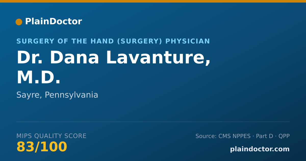 Shareable card for Dana Lavanture, M.D. - Surgery of the Hand (Surgery) Physician, Sayre, PA