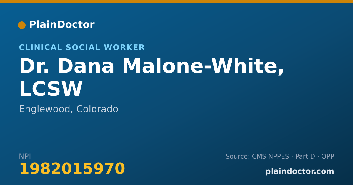 Shareable card for Dana Malone-White, LCSW - Clinical Social Worker, Englewood, CO