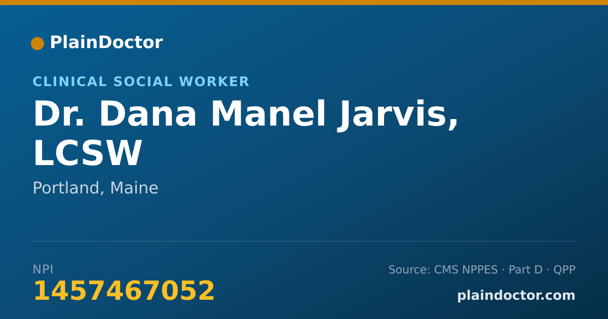 Shareable card for Dana Manel Jarvis, LCSW - Clinical Social Worker, Portland, ME
