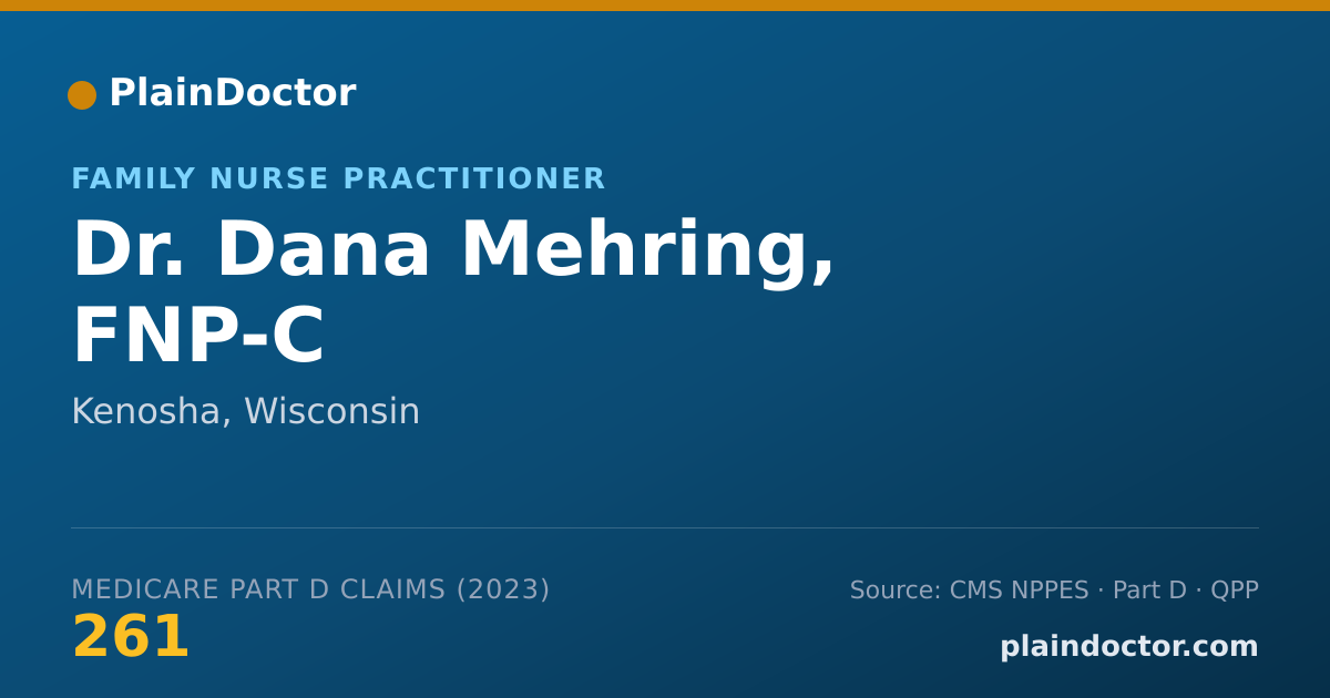 Shareable card for Dana Mehring, FNP-C - Family Nurse Practitioner, Kenosha, WI