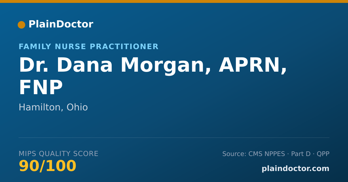 Shareable card for Dana Morgan, APRN, FNP - Family Nurse Practitioner, Hamilton, OH
