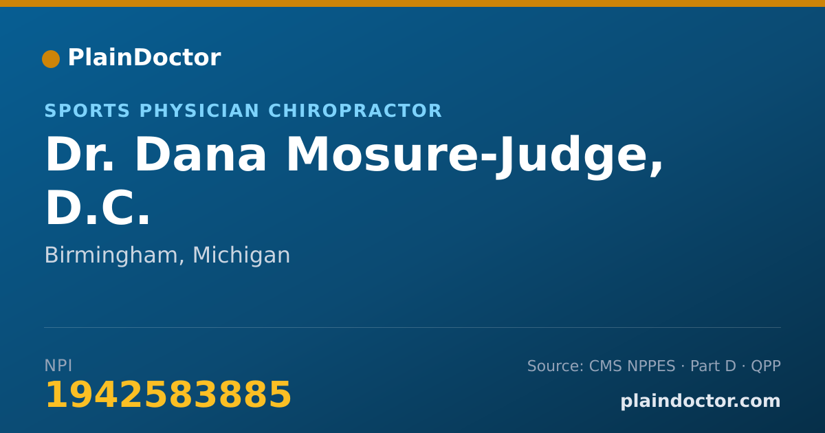 Shareable card for Dana Mosure-Judge, D.C. - Sports Physician Chiropractor, Birmingham, MI