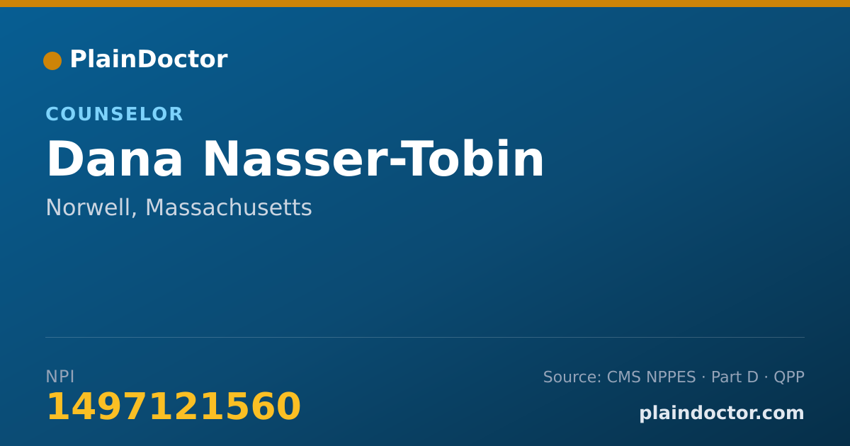 Shareable card for Dana Nasser-Tobin - Counselor, Norwell, MA