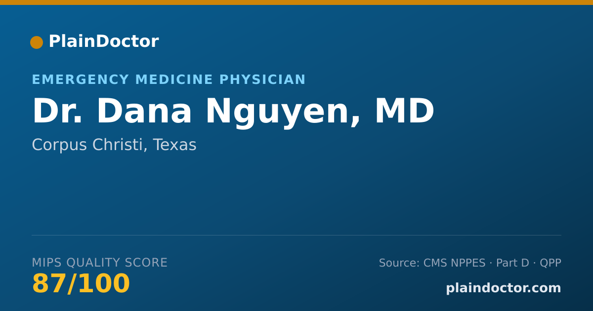 Shareable card for Dana Nguyen, MD - Emergency Medicine Physician, Corpus Christi, TX