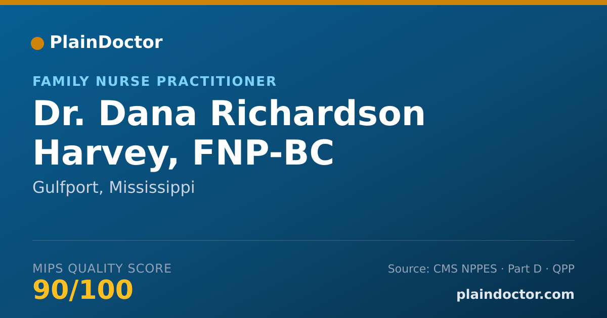 Shareable card for Dana Richardson Harvey, FNP-BC - Family Nurse Practitioner, Gulfport, MS
