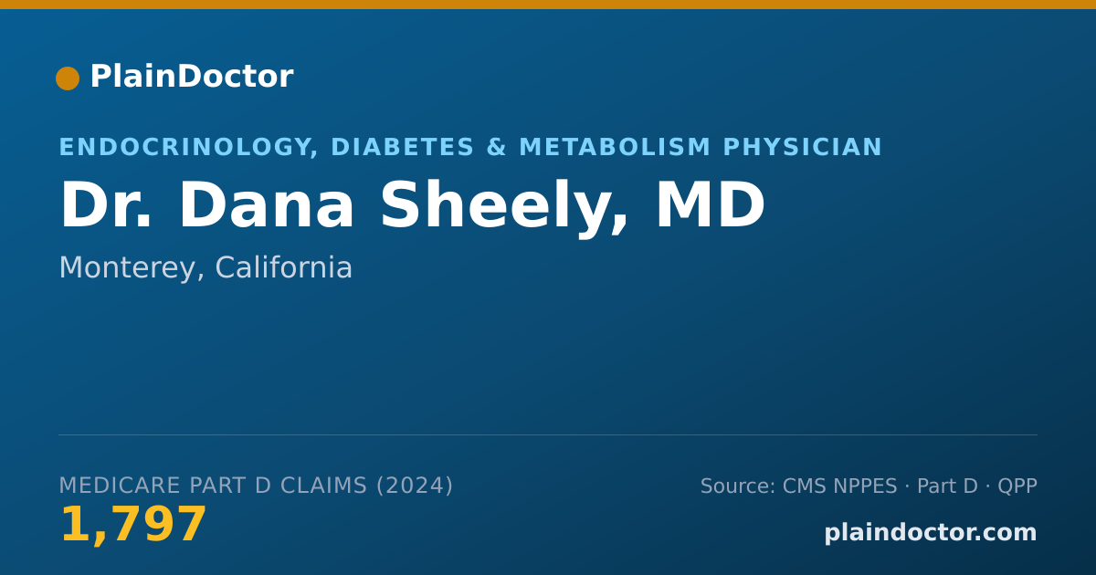 Shareable card for Dana Sheely, MD - Endocrinology, Diabetes & Metabolism Physician, Monterey, CA