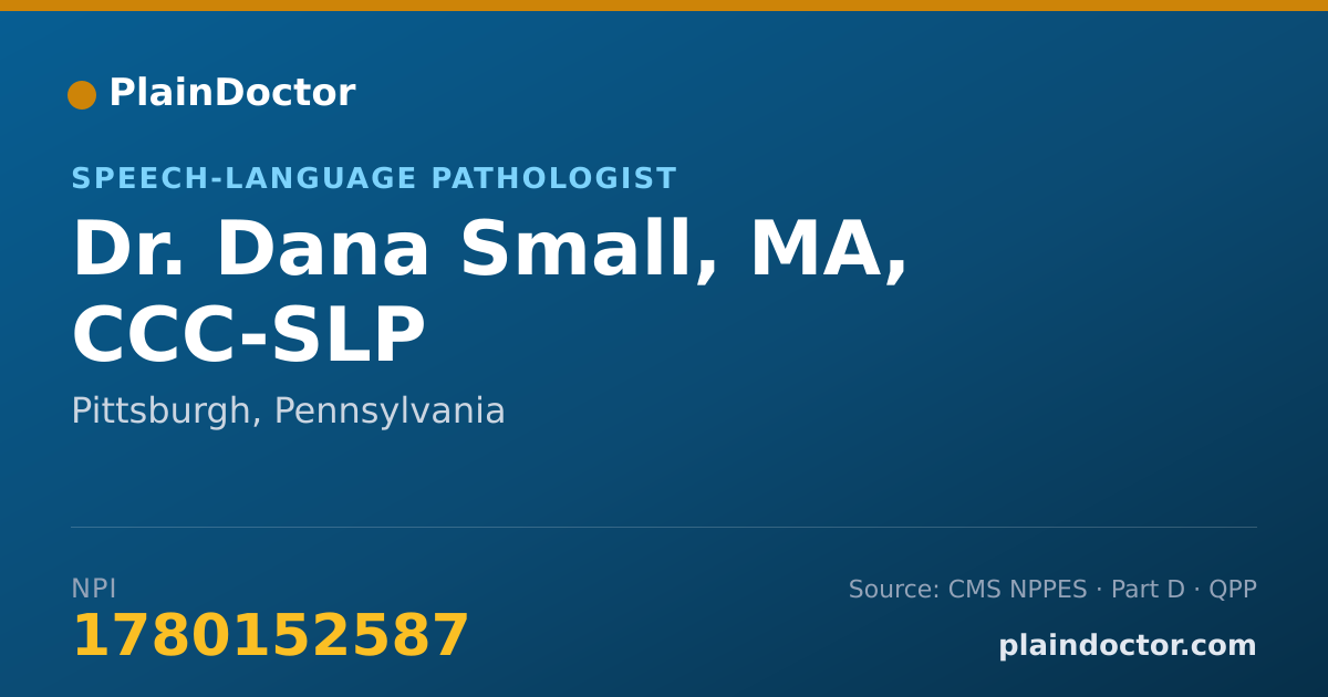 Shareable card for Dana Small, MA, CCC-SLP - Speech-Language Pathologist, Pittsburgh, PA