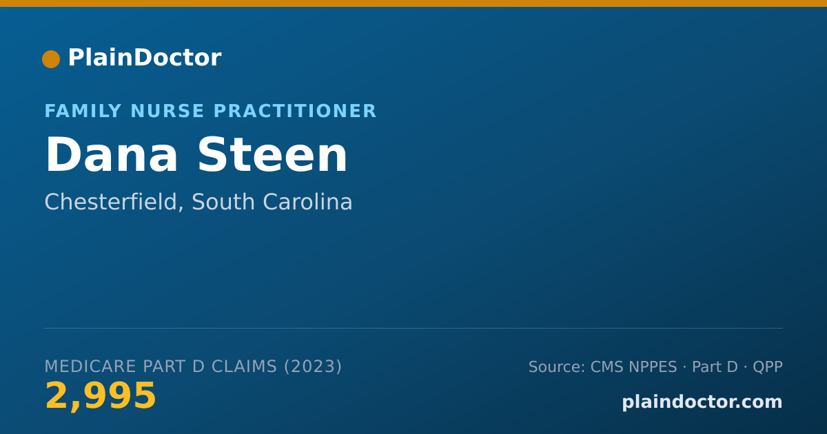 Shareable card for Dana Steen - Family Nurse Practitioner, Chesterfield, SC