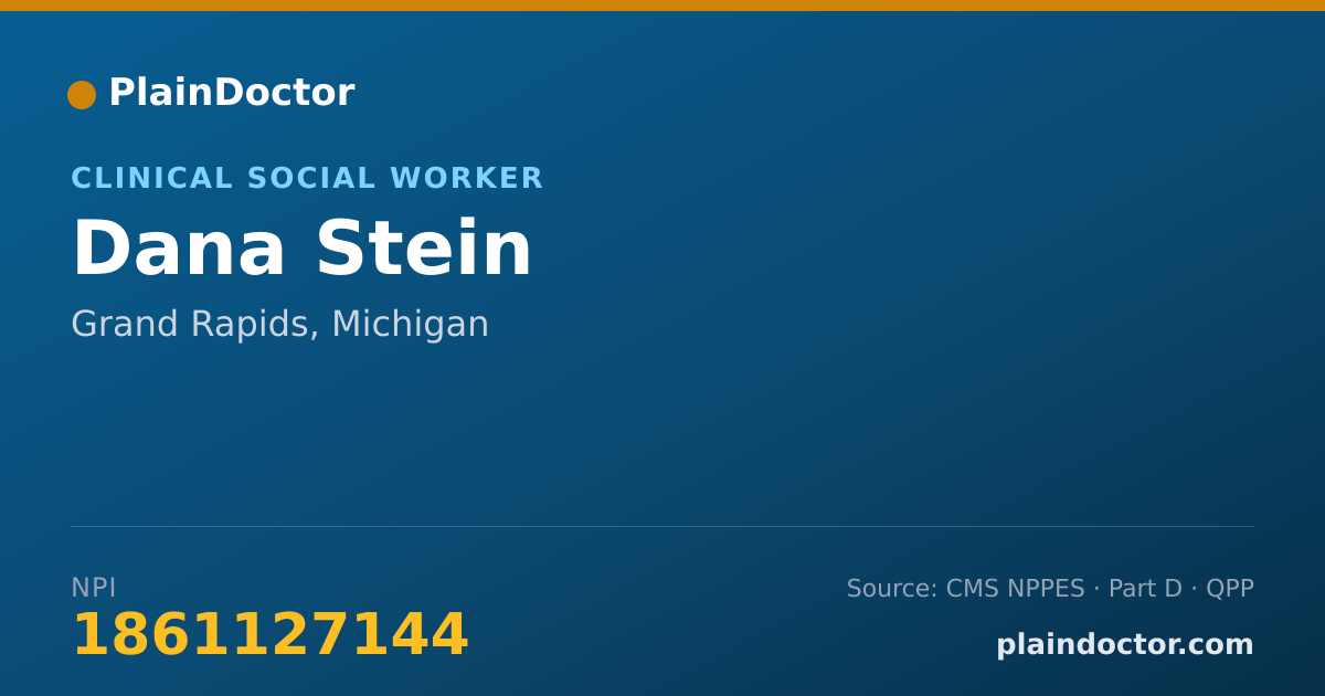 Shareable card for Dana Stein - Clinical Social Worker, Grand Rapids, MI