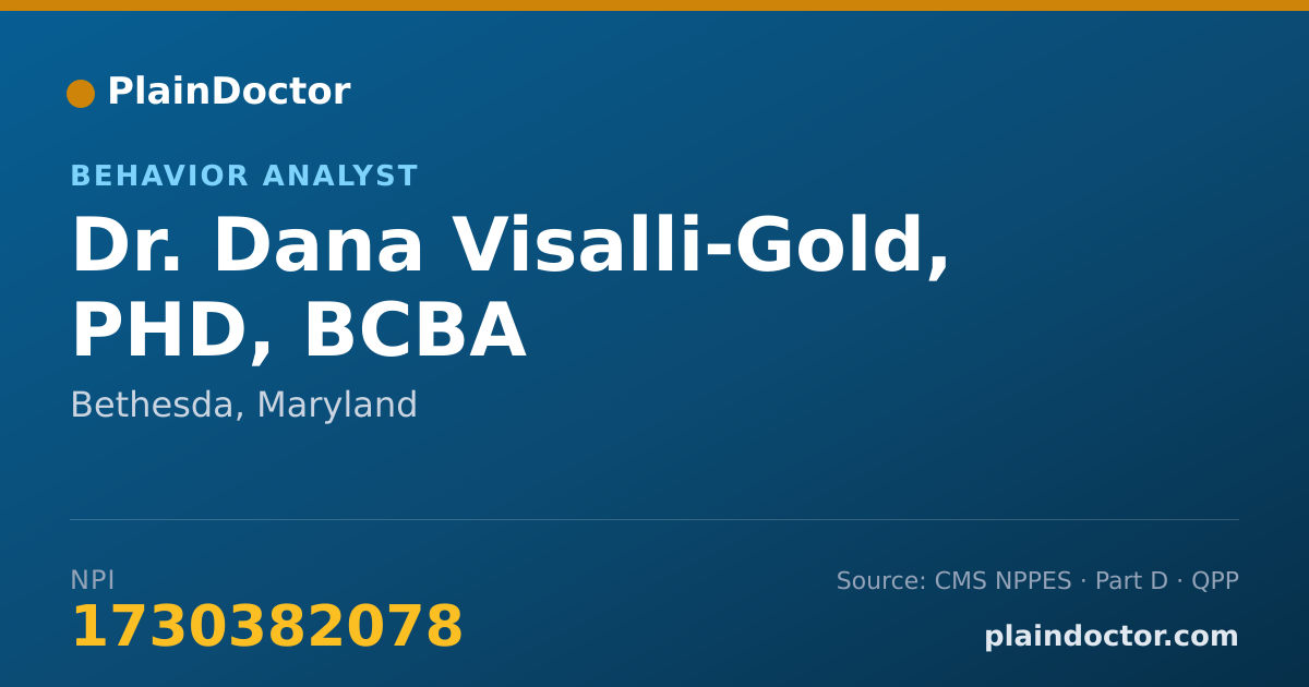 Shareable card for Dana Visalli-Gold, PHD, BCBA - Behavior Analyst, Bethesda, MD