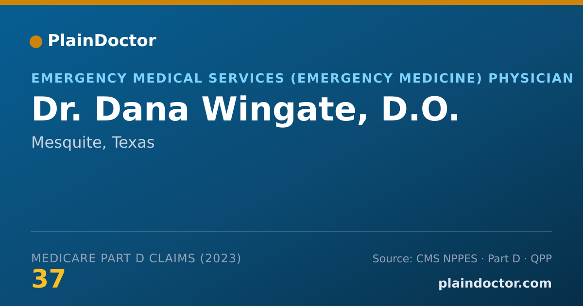 Shareable card for Dana Wingate, D.O. - Emergency Medical Services (Emergency Medicine) Physician, Mesquite, TX