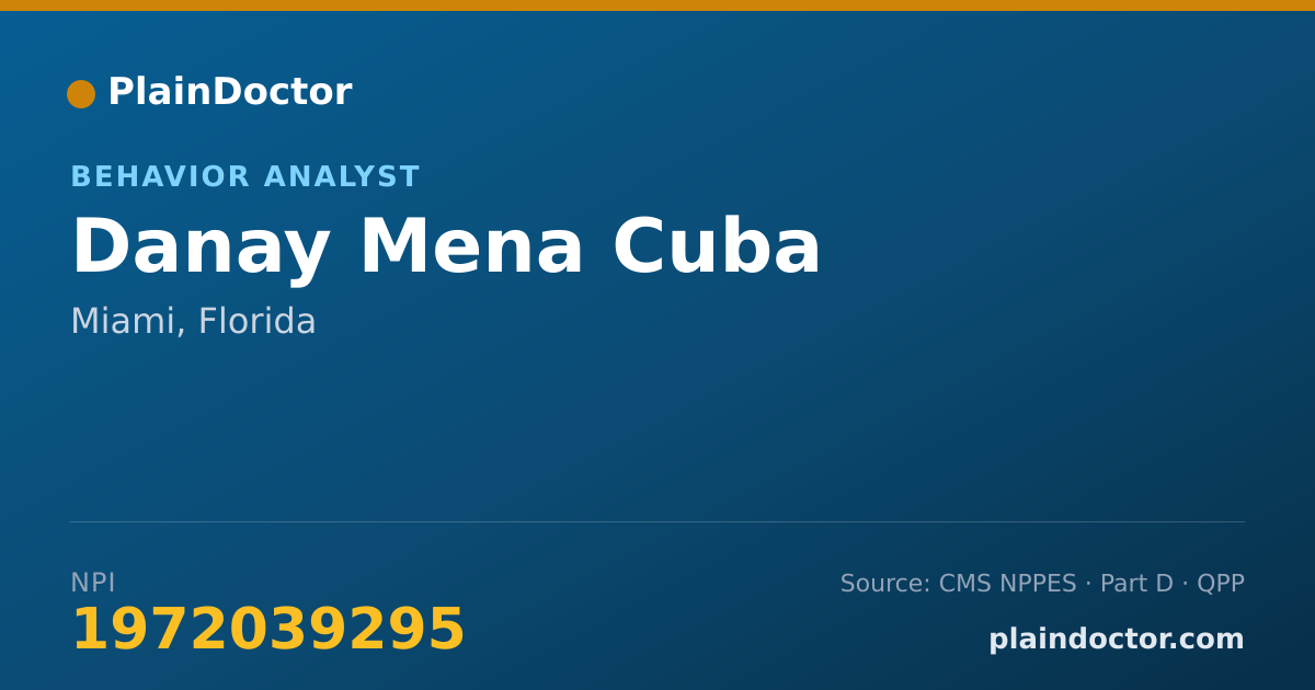 Shareable card for Danay Mena Cuba - Behavior Analyst, Miami, FL