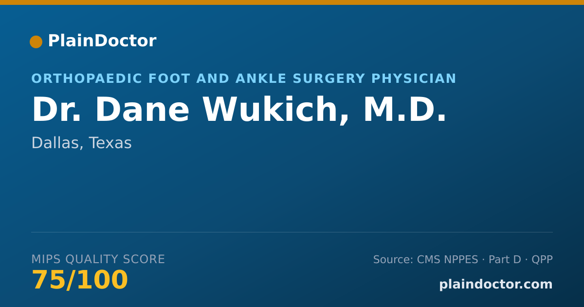 Shareable card for Dane Wukich, M.D. - Specialist, Dallas, TX