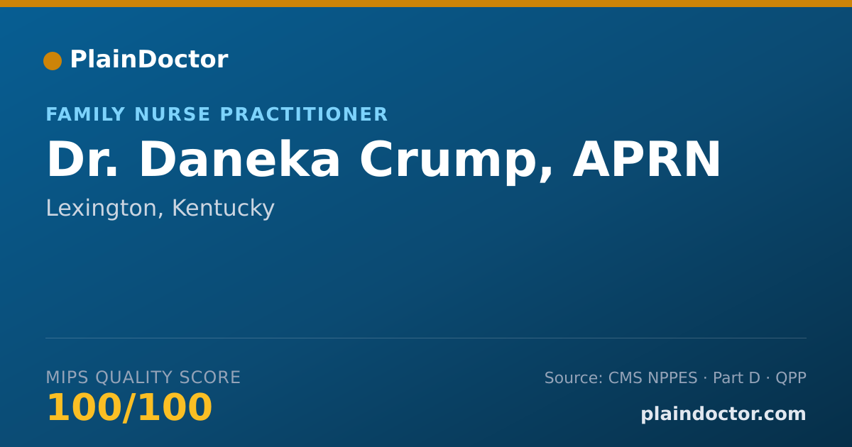 Shareable card for Daneka Crump, APRN - Family Nurse Practitioner, Lexington, KY