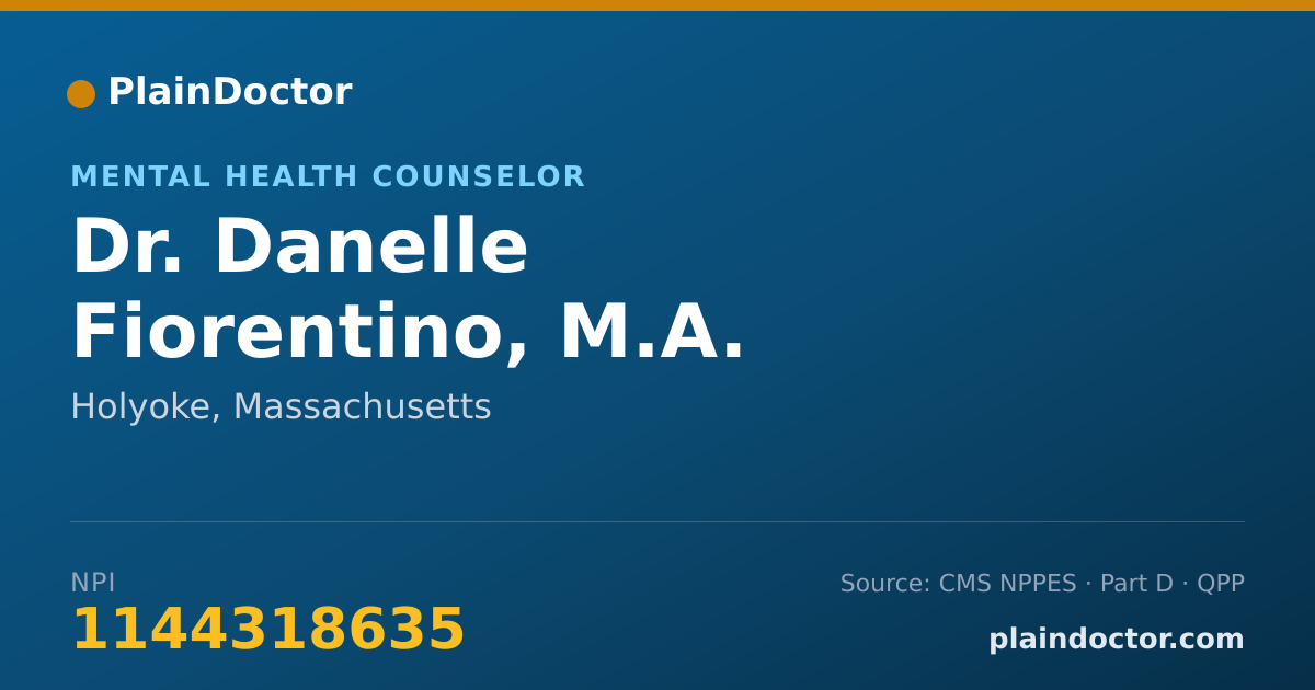 Shareable card for Danelle Fiorentino, M.A. - Mental Health Counselor, Holyoke, MA