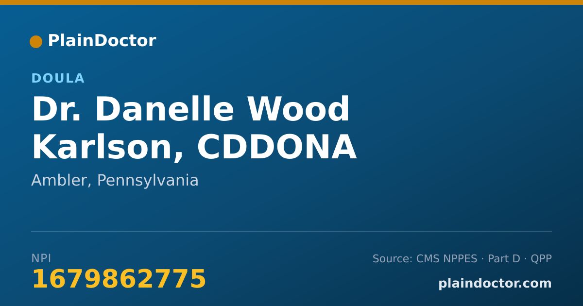 Shareable card for Danelle Wood Karlson, CDDONA - Doula, Ambler, PA