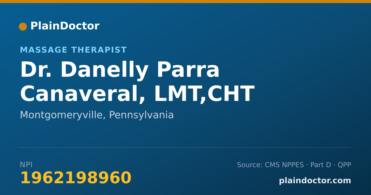 Shareable card for Danelly Parra Canaveral, LMT,CHT - Massage Therapist, Montgomeryville, PA