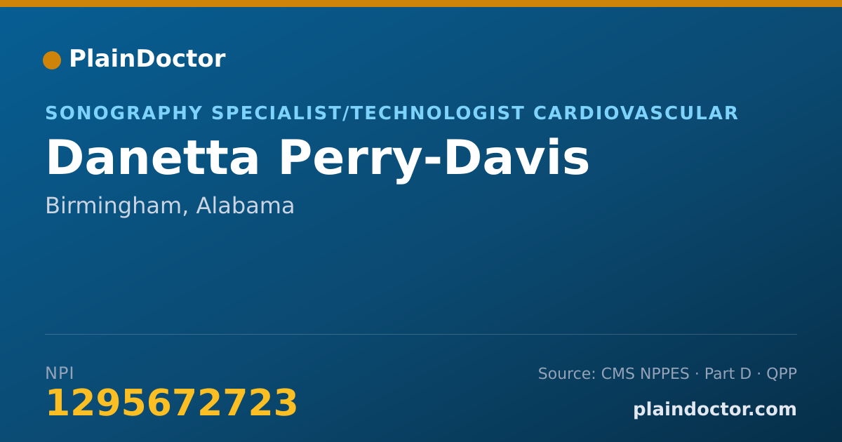 Shareable card for Danetta Perry-Davis - Sonography Specialist/Technologist Cardiovascular, Birmingham, AL