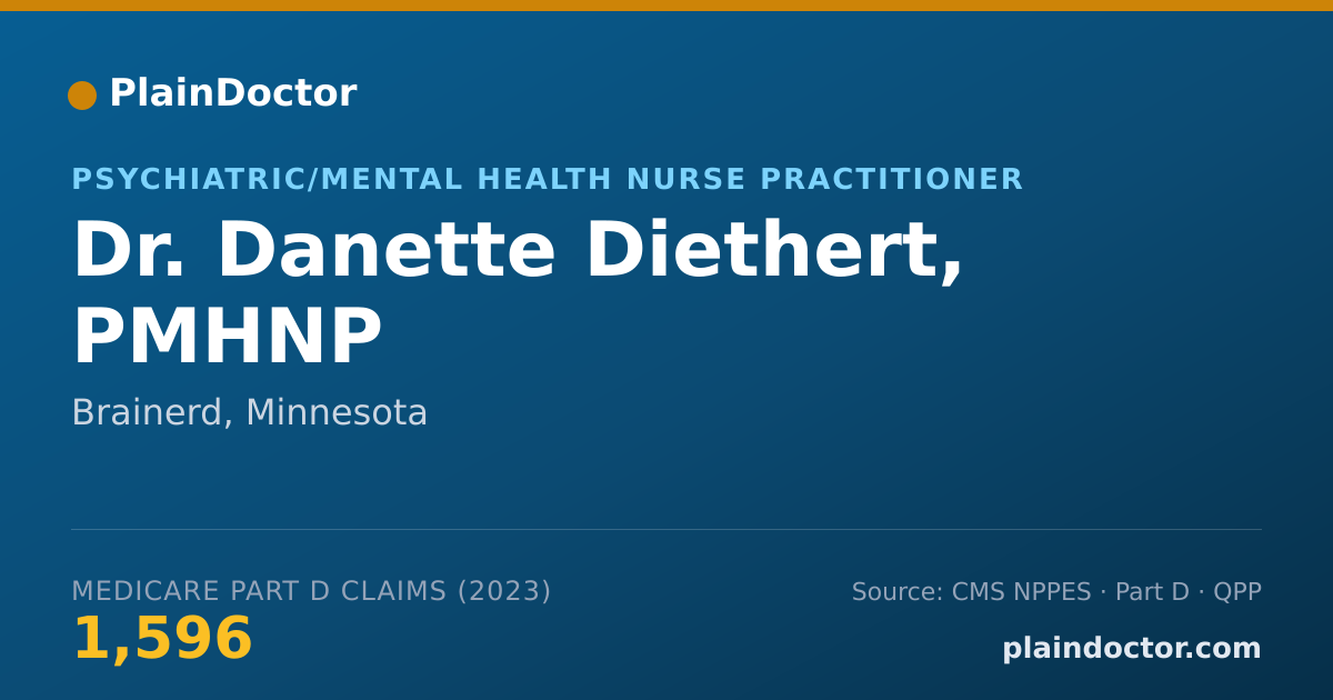 Shareable card for Danette Diethert, PMHNP - Psychiatric/Mental Health Nurse Practitioner, Brainerd, MN