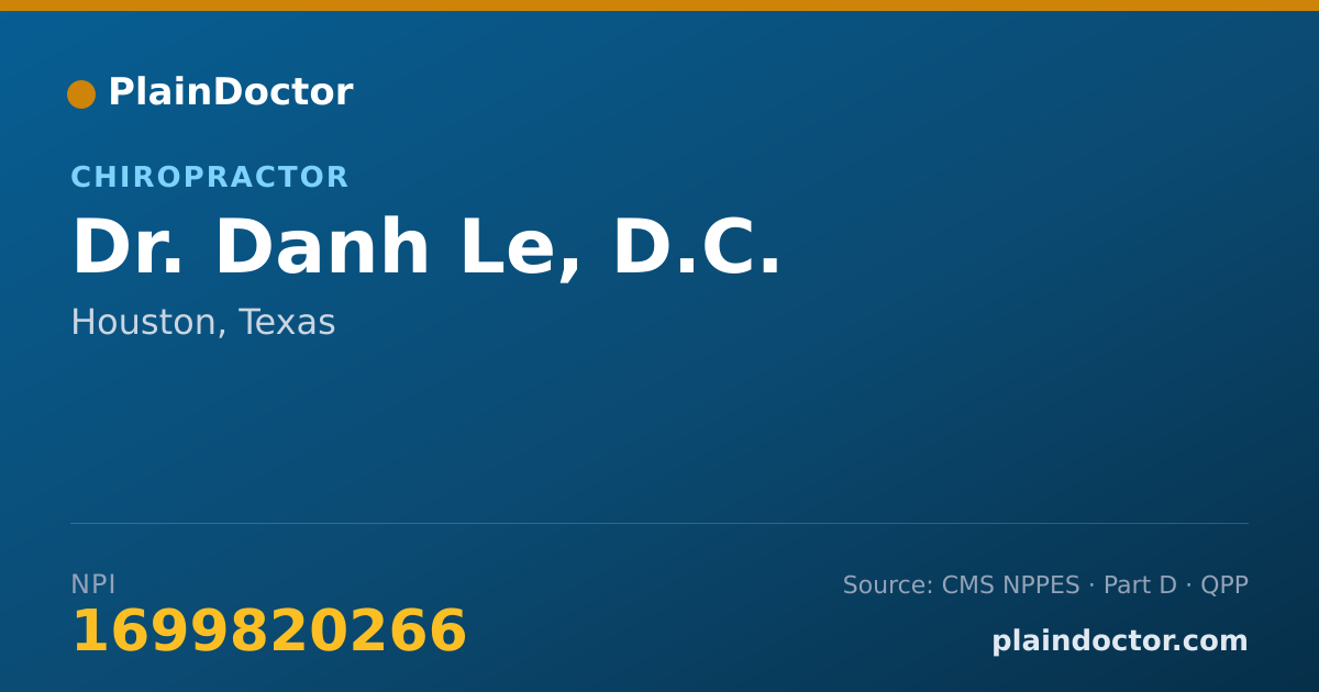 Shareable card for Danh Le, D.C. - Chiropractor, Houston, TX