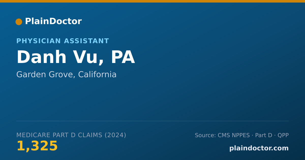 Shareable card for Danh Vu, PA - Physician Assistant, Garden Grove, CA