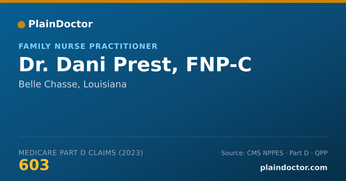Shareable card for Dani Prest, FNP-C - Family Nurse Practitioner, Belle Chasse, LA